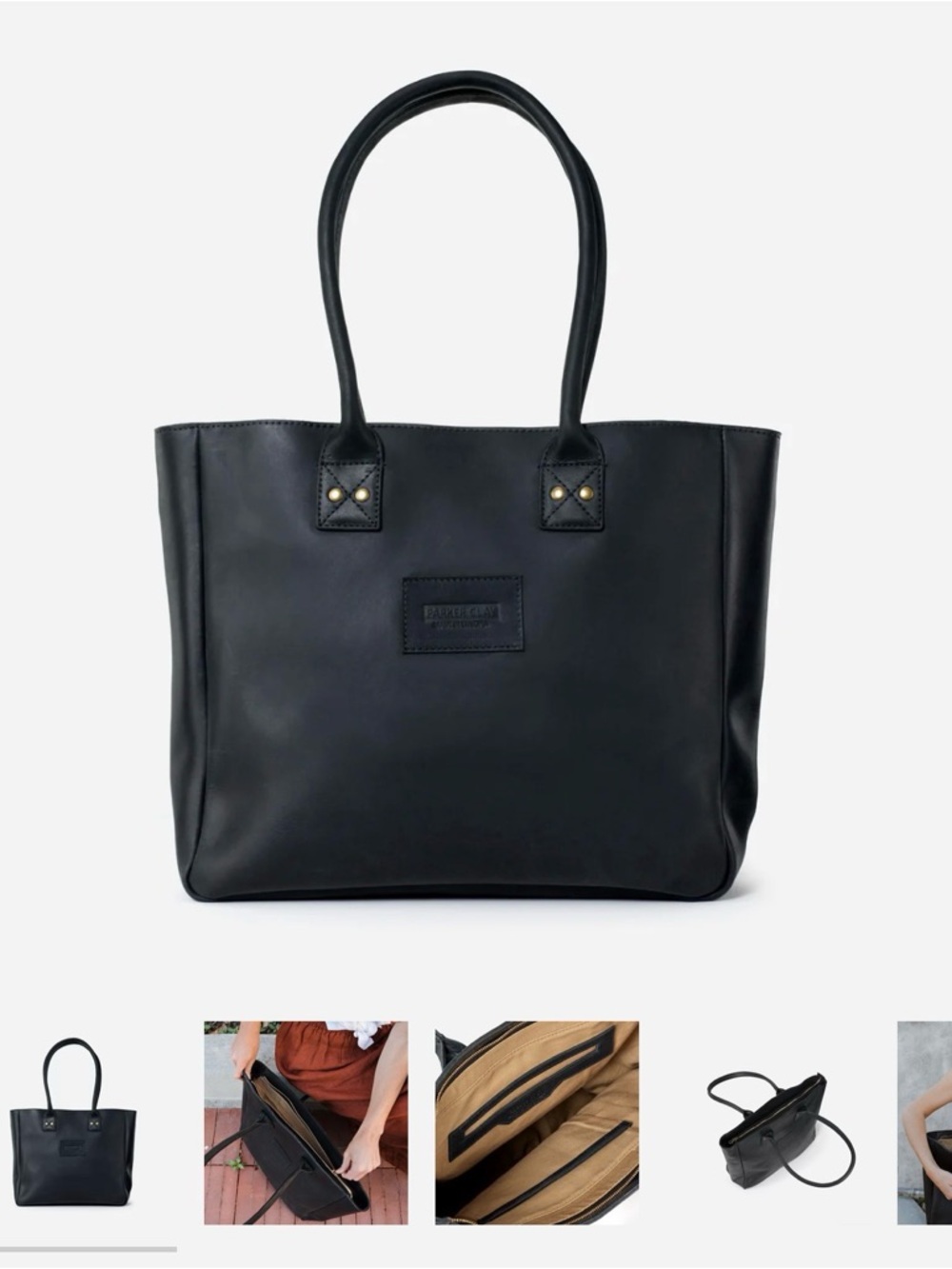 Parker Clay Merkato Signature Zip Tote - Black Leather - Picture 5 of 5
